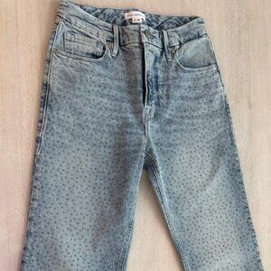 Good Icon Embellished High Rise Straight Leg Jeans